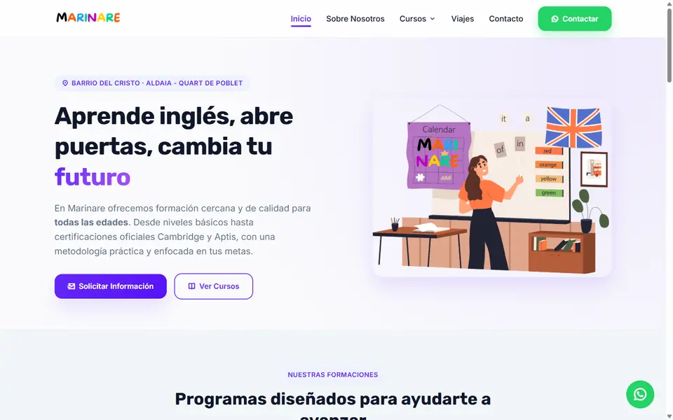 Página de inicio de Academia Marinare