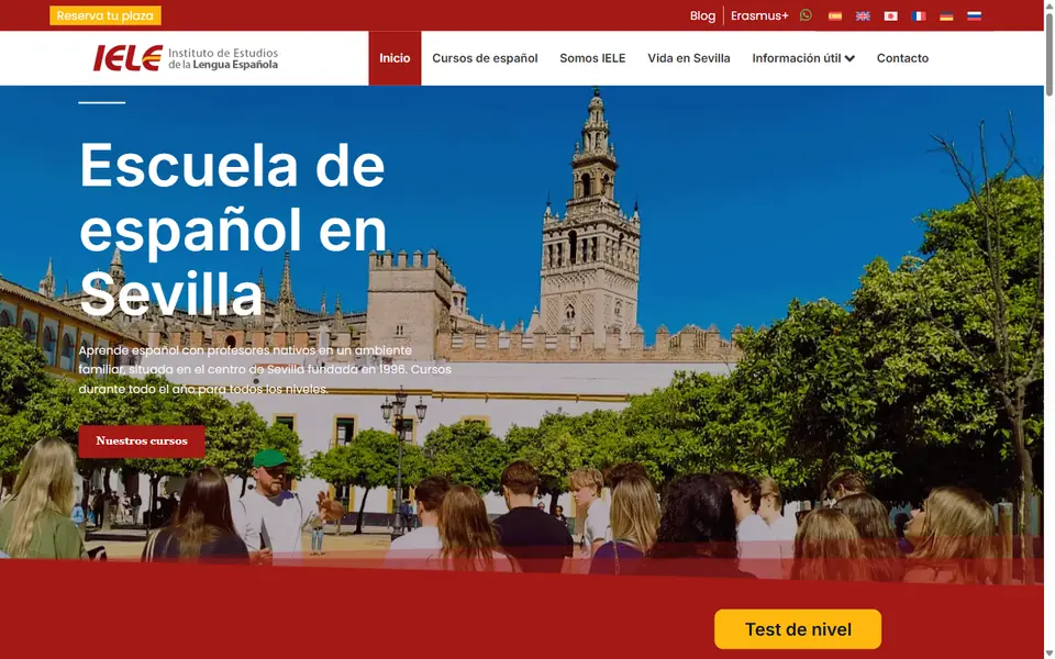 Página de inicio de IELE, escuela de español en Sevilla